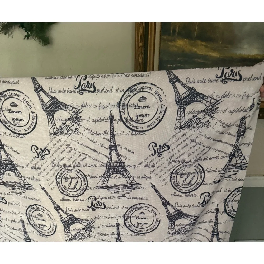 Paris Eiffel Tower Print Fabric Curtain 41 x 62